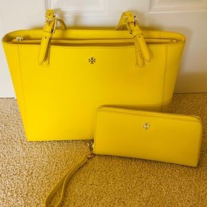 Tory Burch Small York Buckle yellow tote